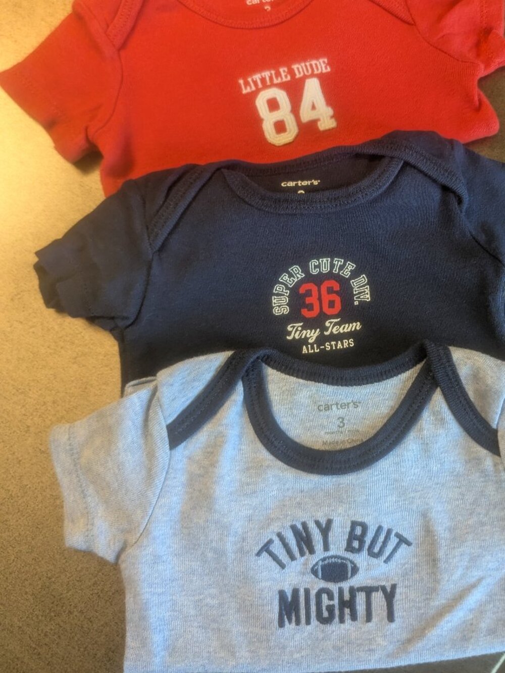 3/$10 3-Piece Tiny Team All-Star Onesie Bundle
